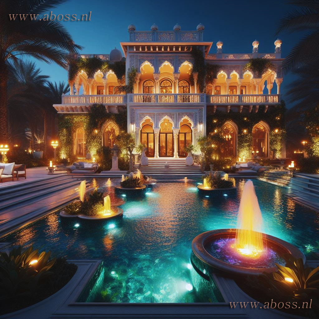 Hotel Dubai -Courtyard with pool and fontain