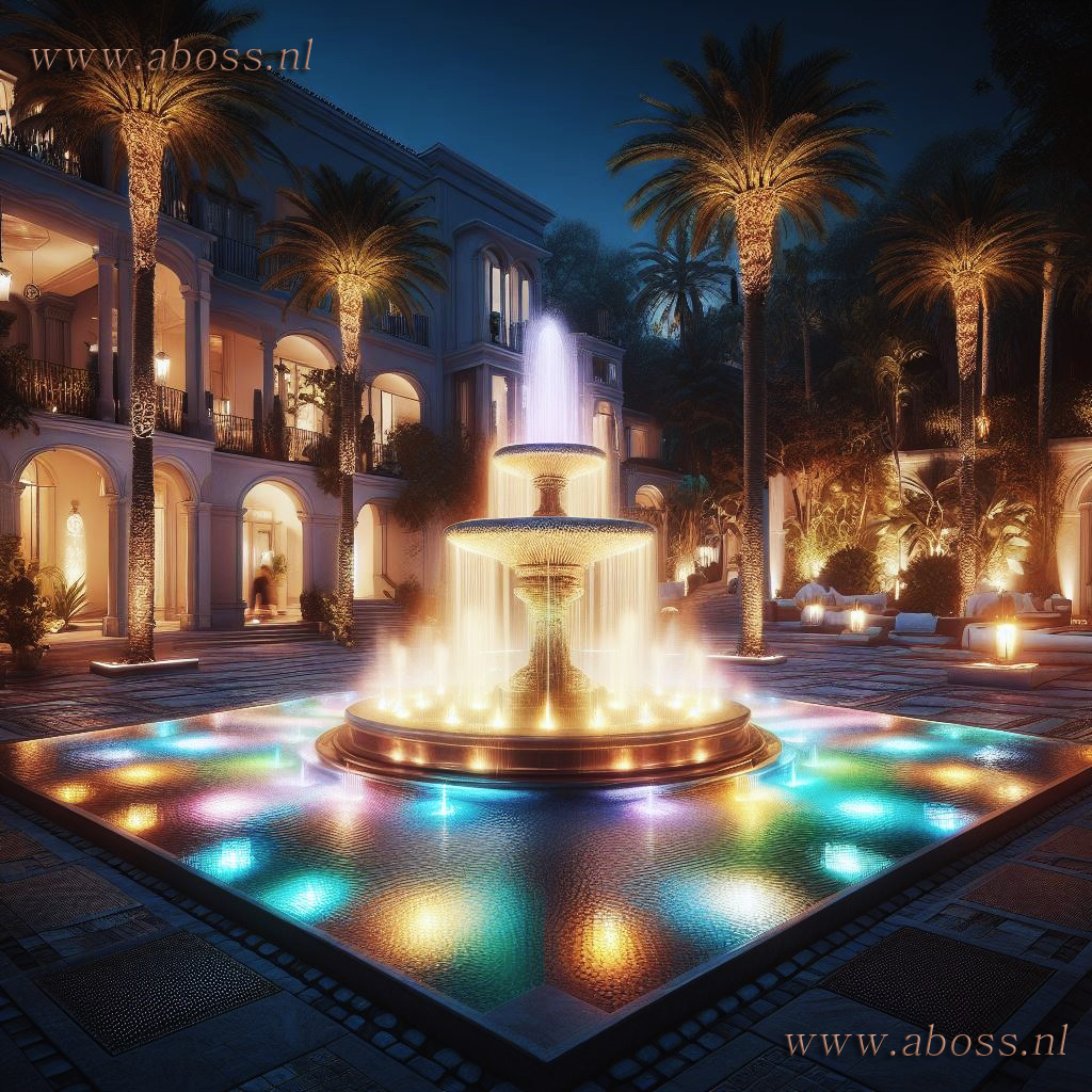 Saudi Hotel -Courtyard with pool and fontain